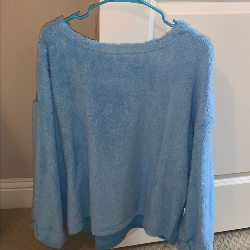 Fuzzy Blue Sweater